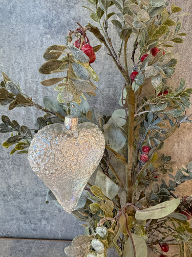 Textured Glass Heart Bauble