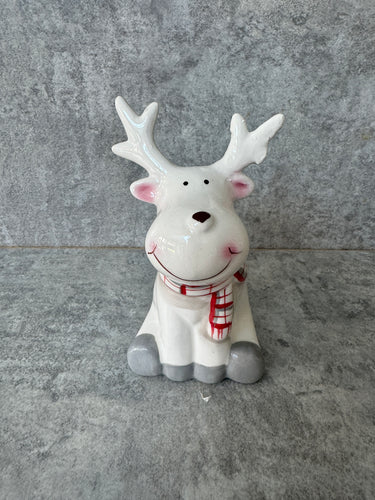 Ceramic Sitting Reindeer