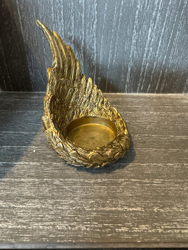 Gold Angel Wing Candle Holder