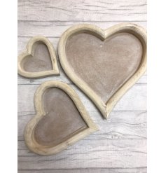 Heart Wooden Trays