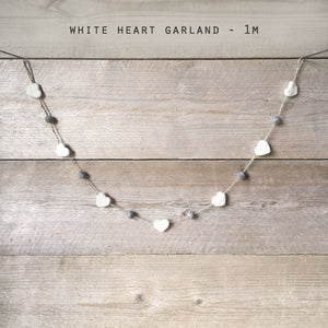White/cream Heart Garland