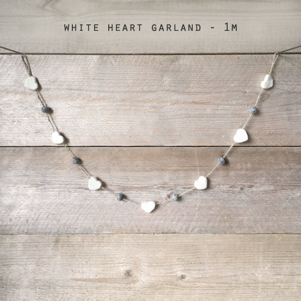White/cream Heart Garland