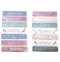 Large Tiered  Wooden Unicorn Plaque - 2 variants