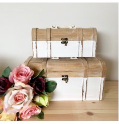 Set of 2 Wooden Trunks