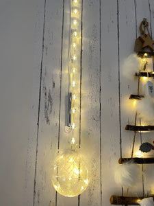 Glass Garland with Feather Bauble