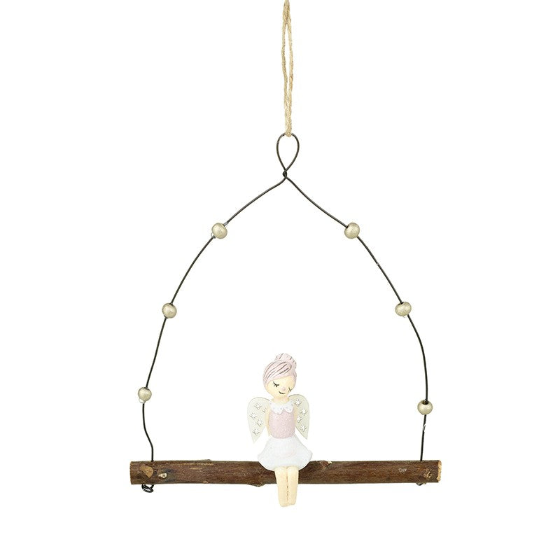 Hanging Angel on Wood Swing