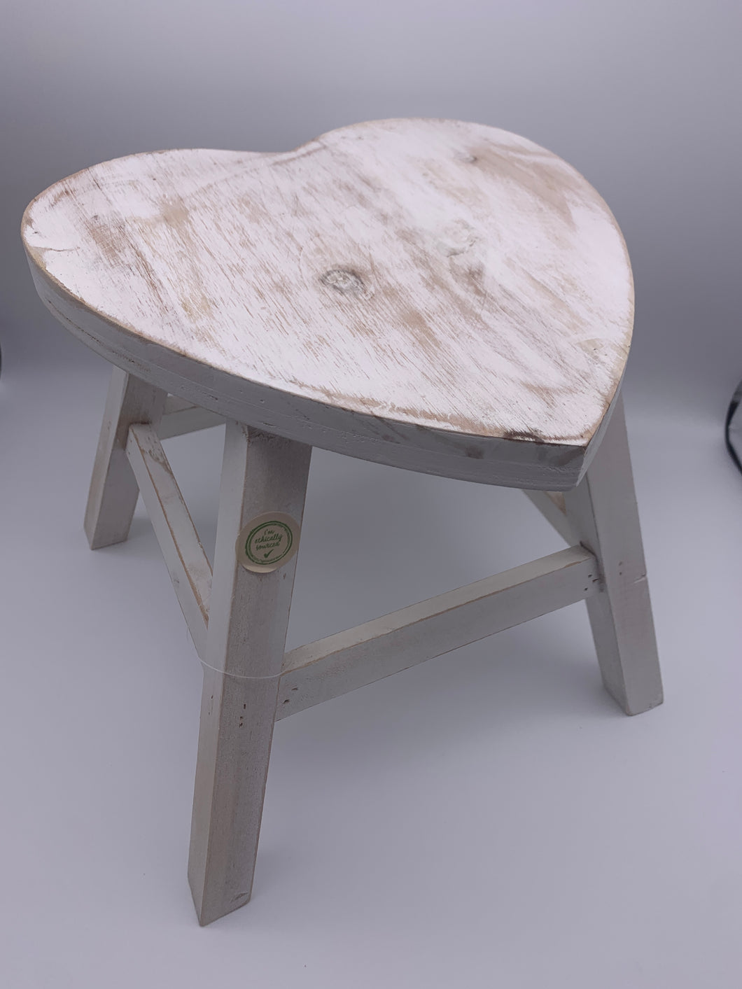 Vintage wooden heart shaped stool - more colours