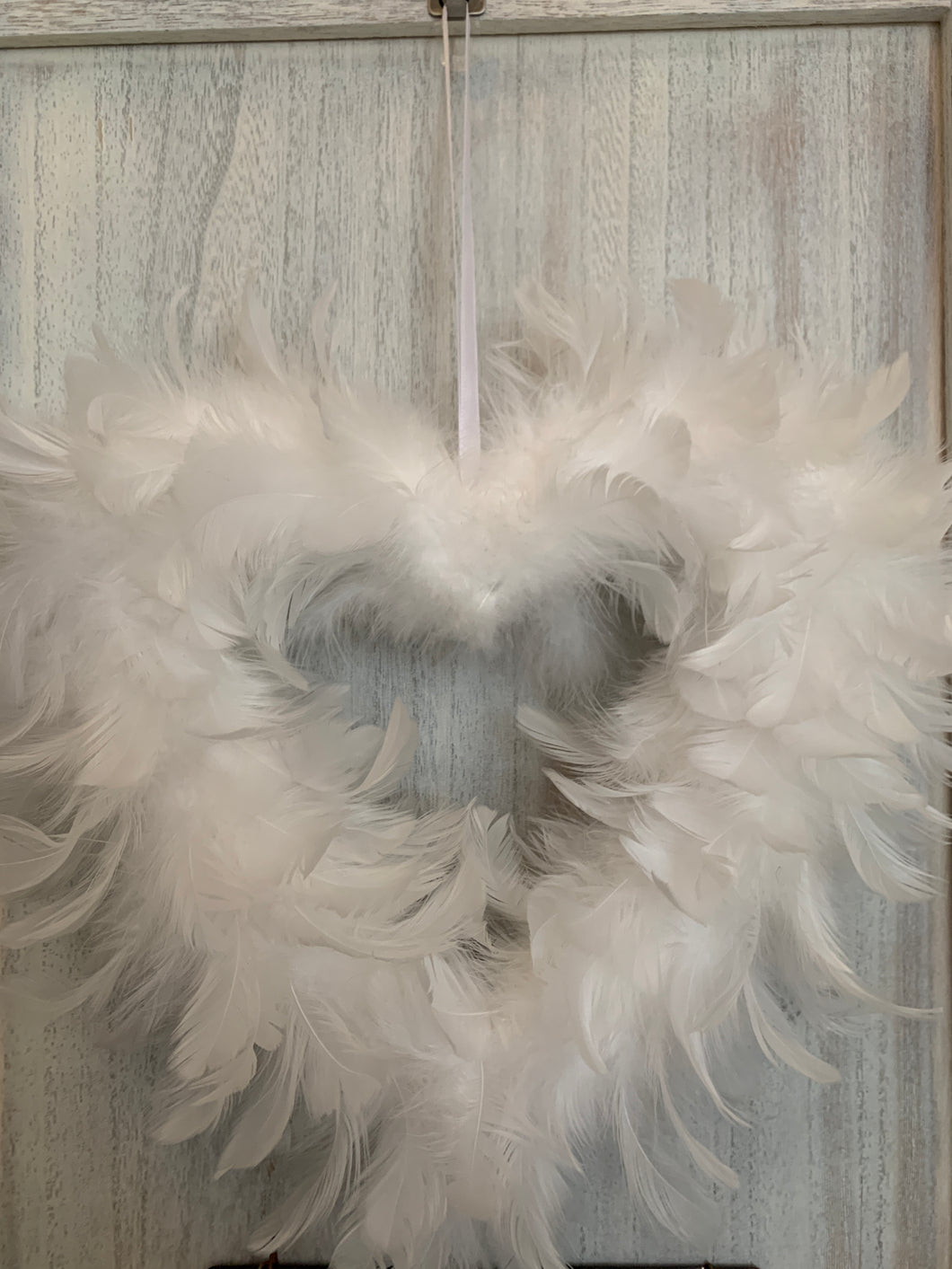 Large Hanging Feather Heart