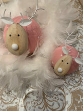 Load image into Gallery viewer, Small Pink Polka Dot Wooden Reindeer