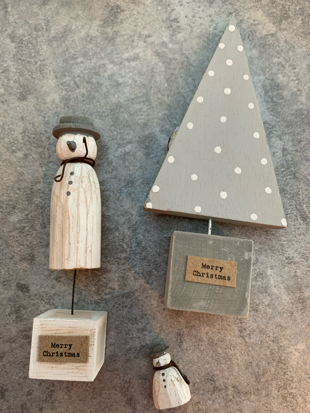 Hand Carved Wooden Christmas Set