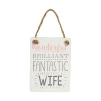 Small Wooden Wife Plaque
