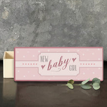Load image into Gallery viewer, Long Baby Keepsake Box - Pink or Blue