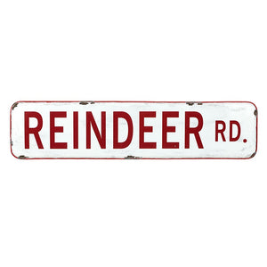 Reindeer Rd Metal Road Sign