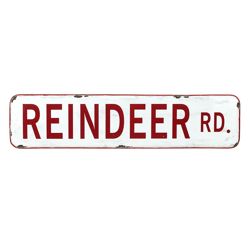 Reindeer Rd Metal Road Sign