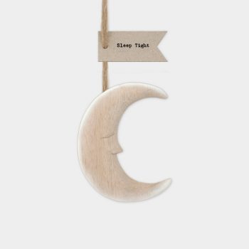 Small Wooden Hanging Moon