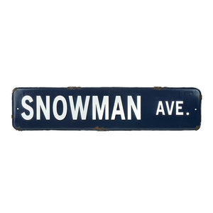 Snowman Ave Metal Road Sign