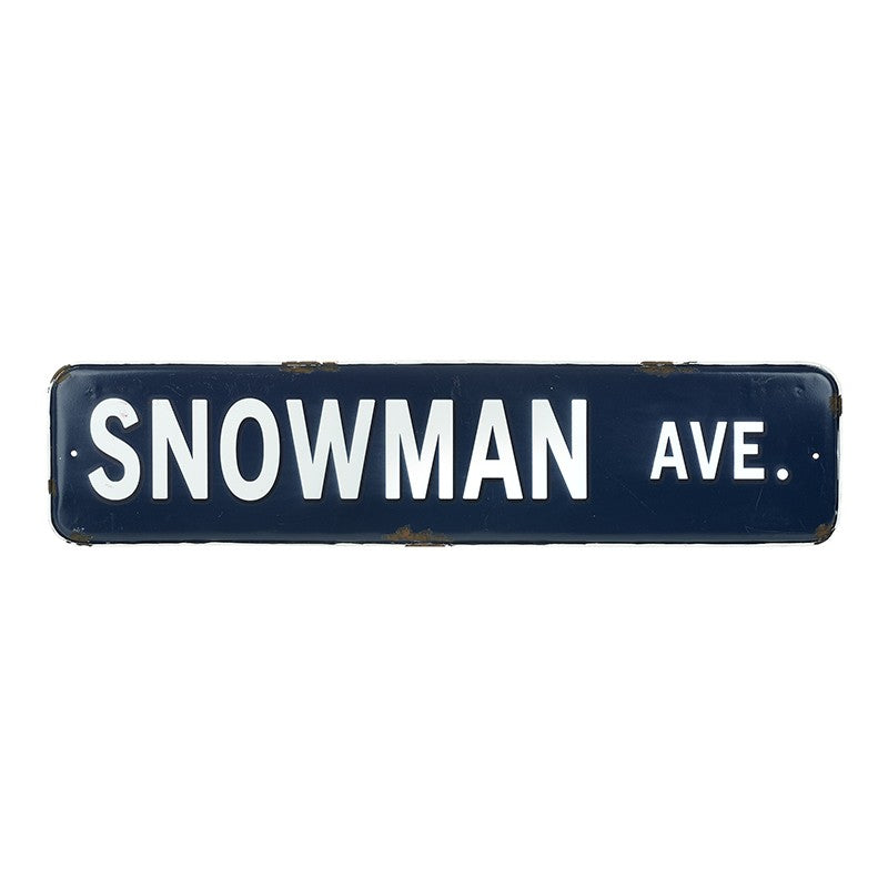 Snowman Ave Metal Road Sign